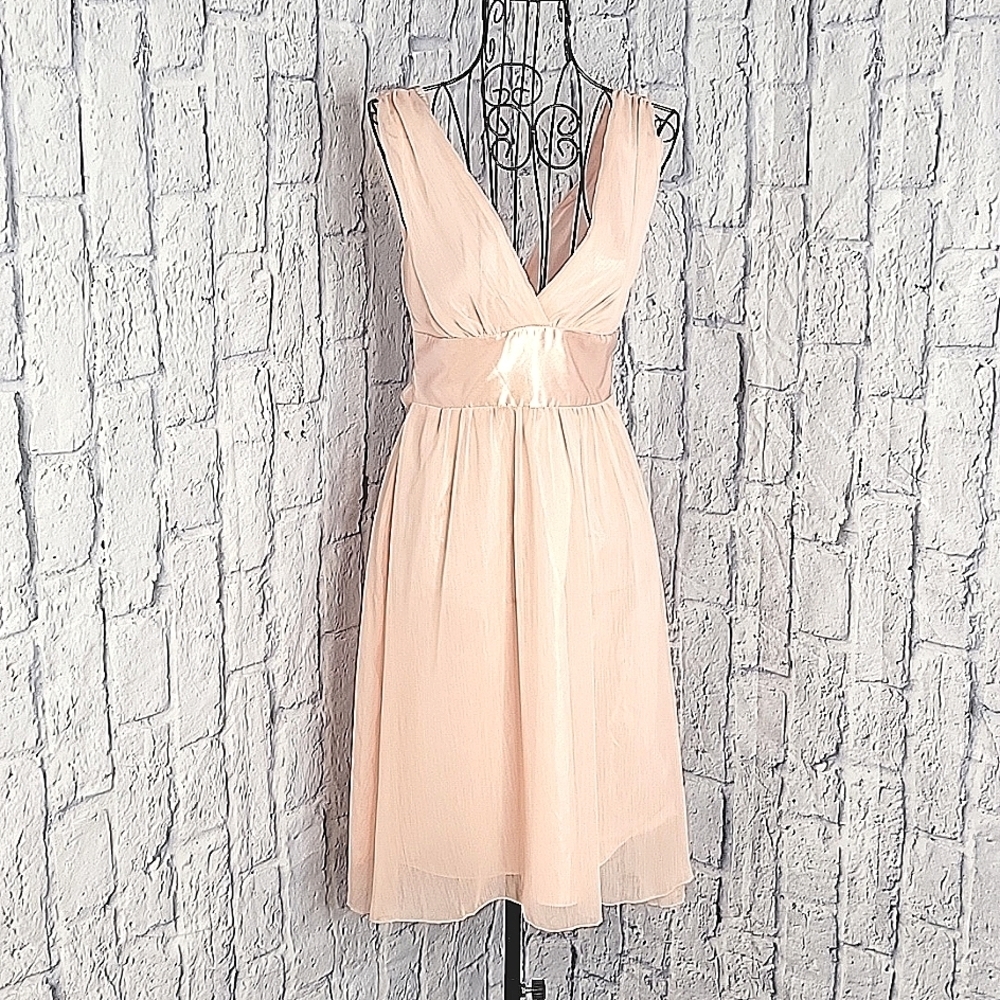 Pink Chiffon‎ Flowy Prom Dress Small
